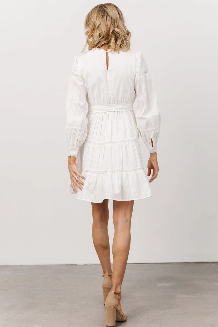 IL Keri Long Sleeve Short Dress | Off White Dresses 4 IL Keri Long Sleeve Short Dress | Off White Dresses