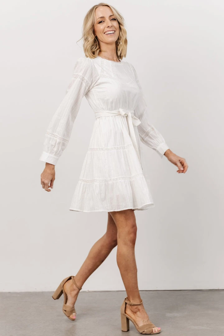 IL Keri Long Sleeve Short Dress | Off White Dresses 6 IL Keri Long Sleeve Short Dress | Off White Dresses