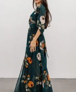 BB Custom Kia Kimono Maxi Dress | Deep Topaz Floral Dresses