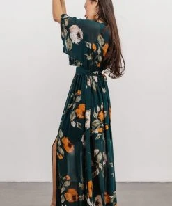 BB Custom Kia Kimono Maxi Dress | Deep Topaz Floral Dresses
