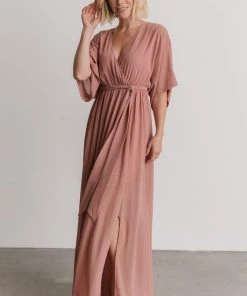 BB Custom Kia Kimono Maxi Dress | Dusty Pink Dresses