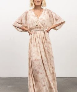 BB Custom Kia Kimono Maxi Dress | Mauve Print Dresses