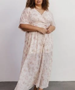 BB Custom Kia Kimono Maxi Dress | Mauve Print Dresses