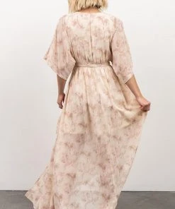 BB Custom Kia Kimono Maxi Dress | Mauve Print Dresses