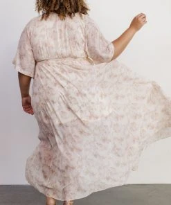 BB Custom Kia Kimono Maxi Dress | Mauve Print Dresses