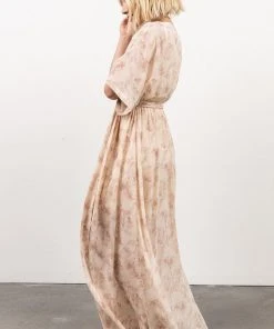 BB Custom Kia Kimono Maxi Dress | Mauve Print Dresses