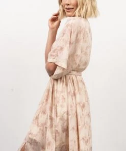 BB Custom Kia Kimono Maxi Dress | Mauve Print Dresses