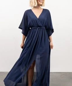 BB Custom Dresses Kia Kimono Maxi Dress | Navy