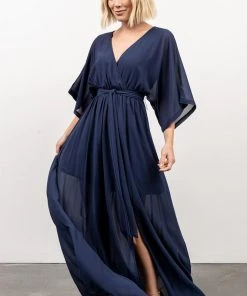 BB Custom Dresses Kia Kimono Maxi Dress | Navy
