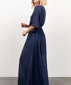 BB Custom Dresses Kia Kimono Maxi Dress | Navy
