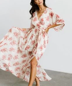 BB Custom Kia Kimono Maxi Dress | Red Floral