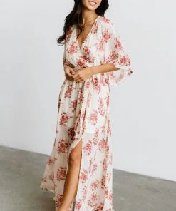 BB Custom Kia Kimono Maxi Dress | Red Floral