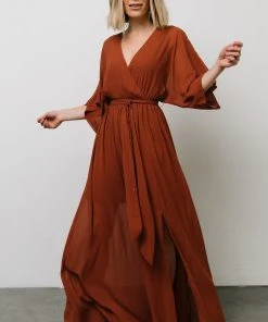 BB Custom Kia Kimono Maxi Dress | Rust Dresses