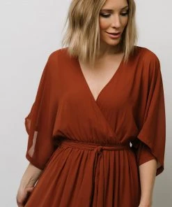 BB Custom Kia Kimono Maxi Dress | Rust Dresses