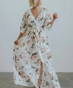 BB Custom Kia Kimono Maxi Dress | White Floral 18 BB Custom Kia Kimono Maxi Dress | White Floral