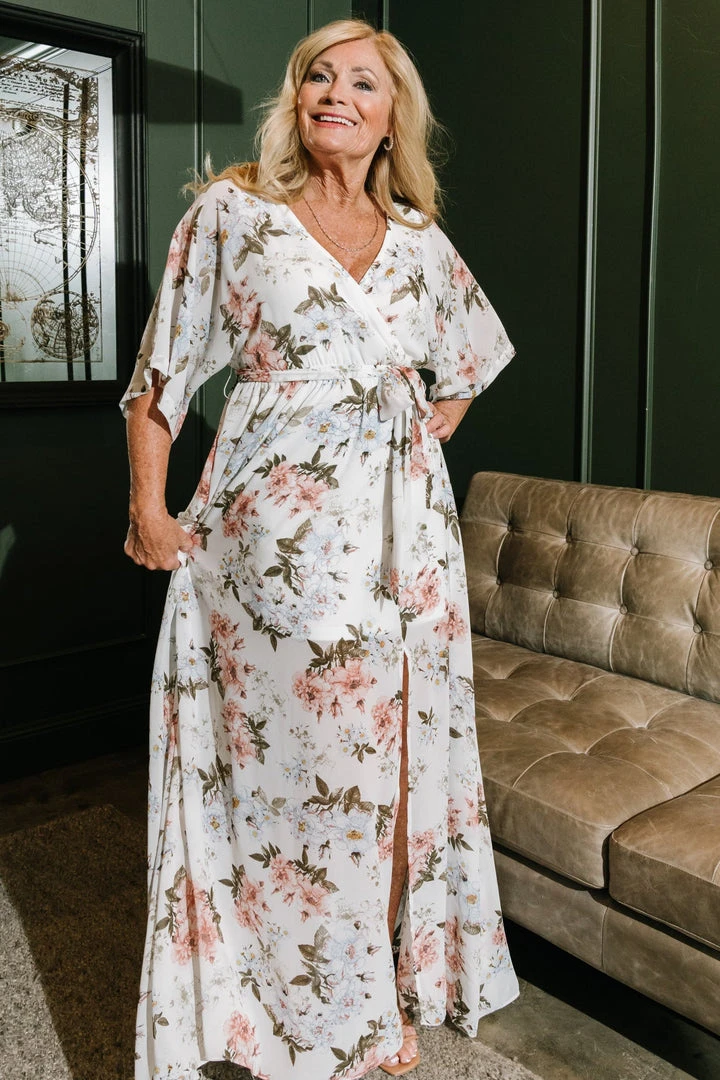 BB Custom Kia Kimono Maxi Dress | White Floral 13 BB Custom Kia Kimono Maxi Dress | White Floral