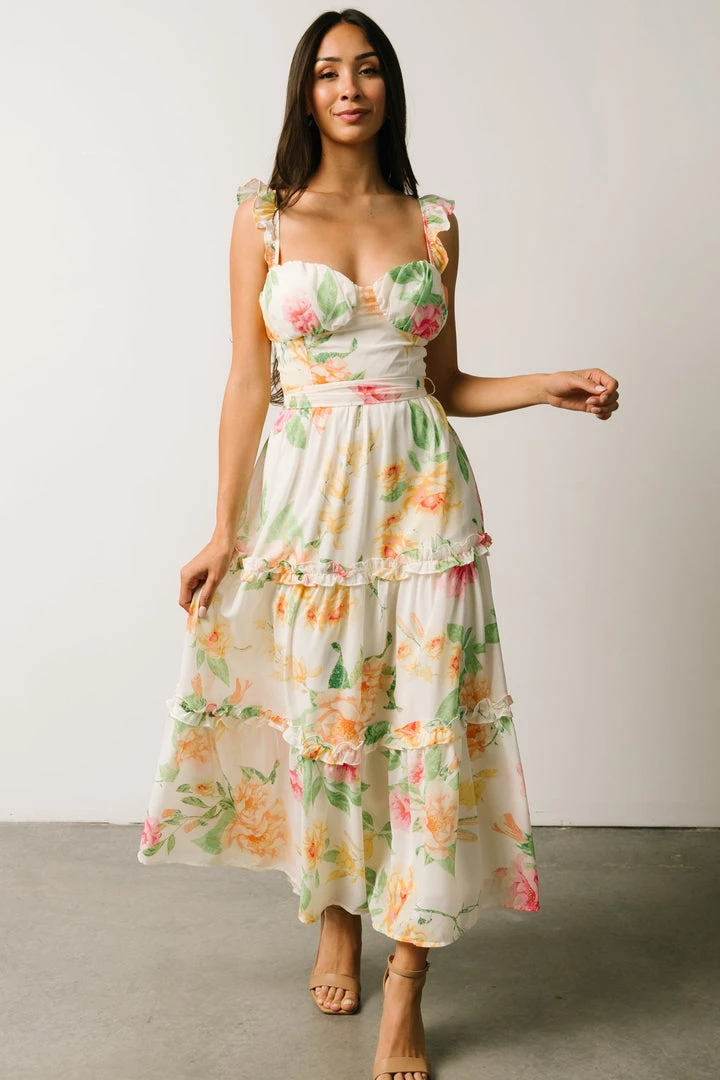 FT Kiara Midi Dress | Watercolor Floral Dresses 1 FT Kiara Midi Dress | Watercolor Floral Dresses