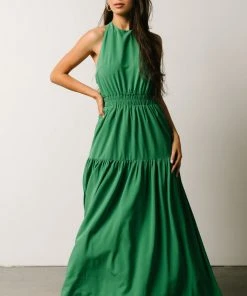 FT Dresses Knoxville Halter Maxi Dress | Green