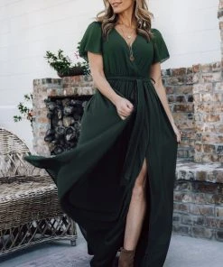 Kristina Maxi Dress | Green Dresses