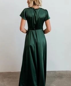 BB Custom Dresses Krystal Satin Wrap Gown | Green 17 BB Custom Dresses Krystal Satin Wrap Gown | Green