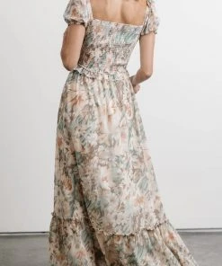 BB Custom Dresses Larissa Maxi Dress | Peach And Sage Floral