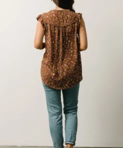 KA Lars Top | Mocha Multi Floral 9 KA Lars Top | Mocha Multi Floral