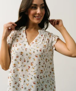 KA Lars Top | White Multi Floral Tops 8 KA Lars Top | White Multi Floral Tops