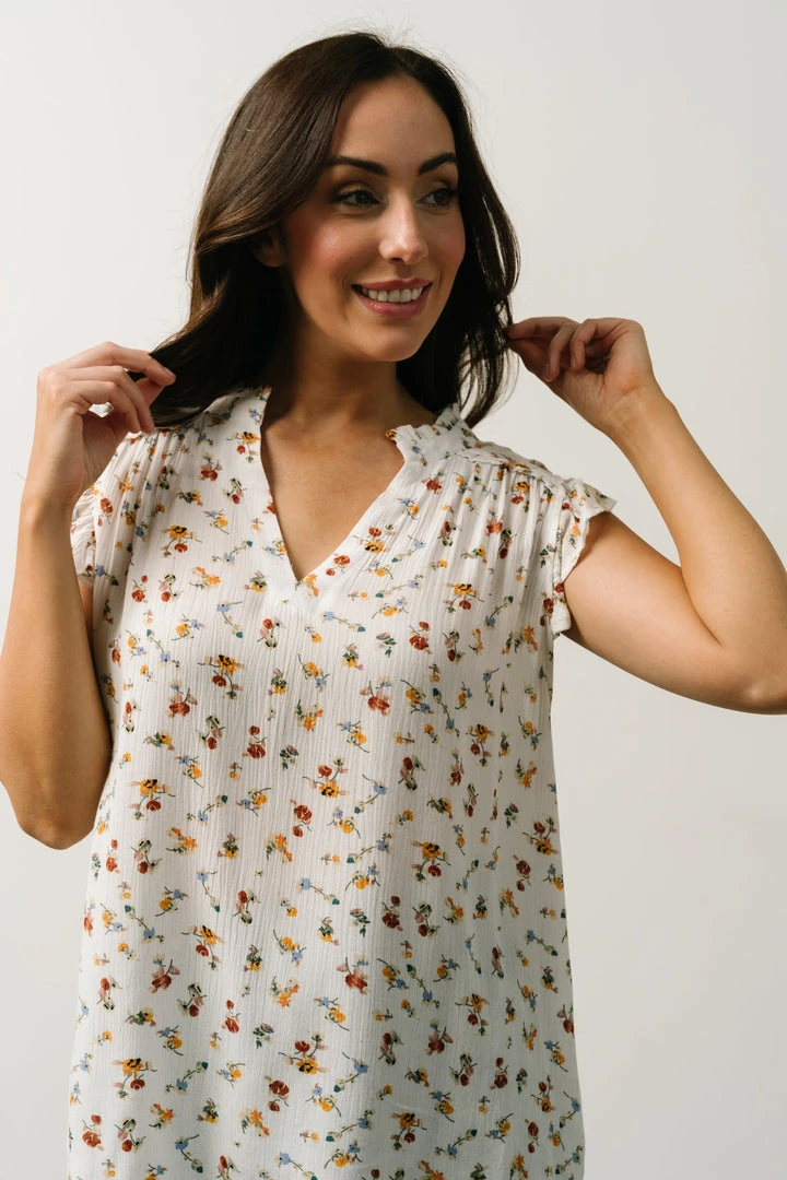 KA Lars Top | White Multi Floral Tops 3 KA Lars Top | White Multi Floral Tops