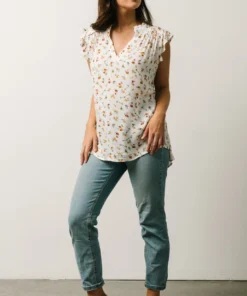 KA Lars Top | White Multi Floral Tops