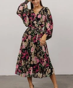 FT Dresses Laurie Midi Dress | Black Floral