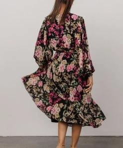 FT Dresses Laurie Midi Dress | Black Floral