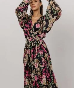 FT Dresses Laurie Midi Dress | Black Floral