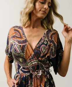 Baltic Born Boho Lazuli Jumpsuit | Navy Paisley Print