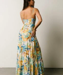 FT Leighton Front Tie Maxi Dress | Multi Floral Dresses