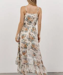 HAY Lexa High Low Maxi Dress | Ivory Floral
