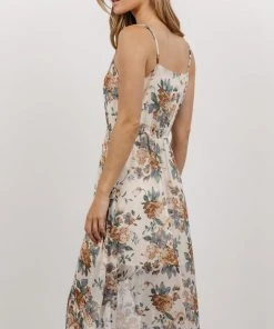 HAY Lexa High Low Maxi Dress | Ivory Floral