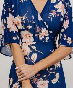 Soi Lilly Wrap Maxi Dress | Blue Floral