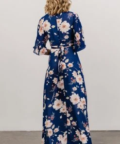 Soi Lilly Wrap Maxi Dress | Blue Floral