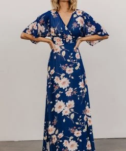 Soi Lilly Wrap Maxi Dress | Blue Floral