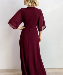 Soi Lilly Wrap Maxi Dress | Burgundy Dresses