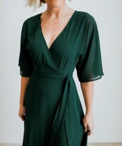 Soi Lilly Wrap Maxi Dress | Dark Green