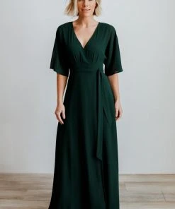 Soi Lilly Wrap Maxi Dress | Dark Green