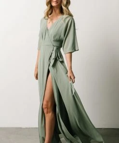 Soi Lilly Wrap Maxi Dress | Dusty Sage