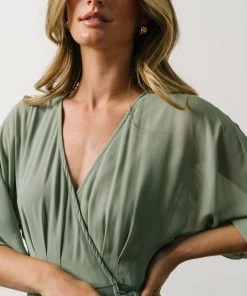 Soi Lilly Wrap Maxi Dress | Dusty Sage