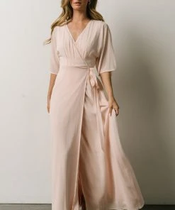 Soi Lilly Wrap Maxi Dress | Light Peach Dresses