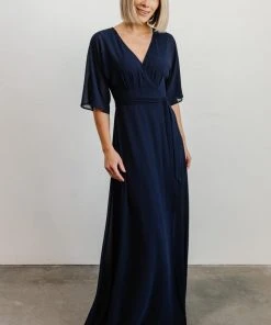 Soi Lilly Wrap Maxi Dress | Navy Dresses