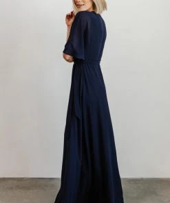Soi Lilly Wrap Maxi Dress | Navy Dresses