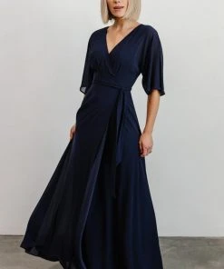 Soi Lilly Wrap Maxi Dress | Navy Dresses