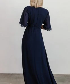 Soi Lilly Wrap Maxi Dress | Navy Dresses