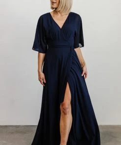 Soi Lilly Wrap Maxi Dress | Navy Dresses